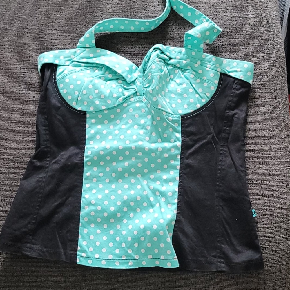 Royal bones zip up corset top